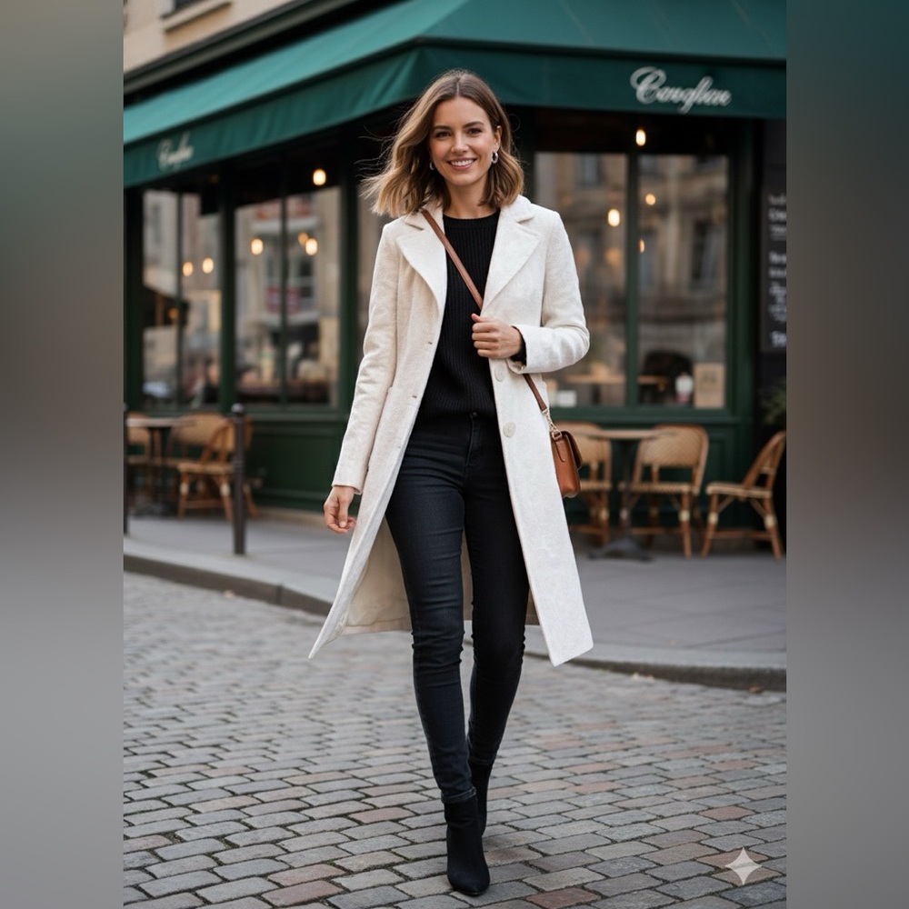 True Meaning Ivory Textured Coat, size 4